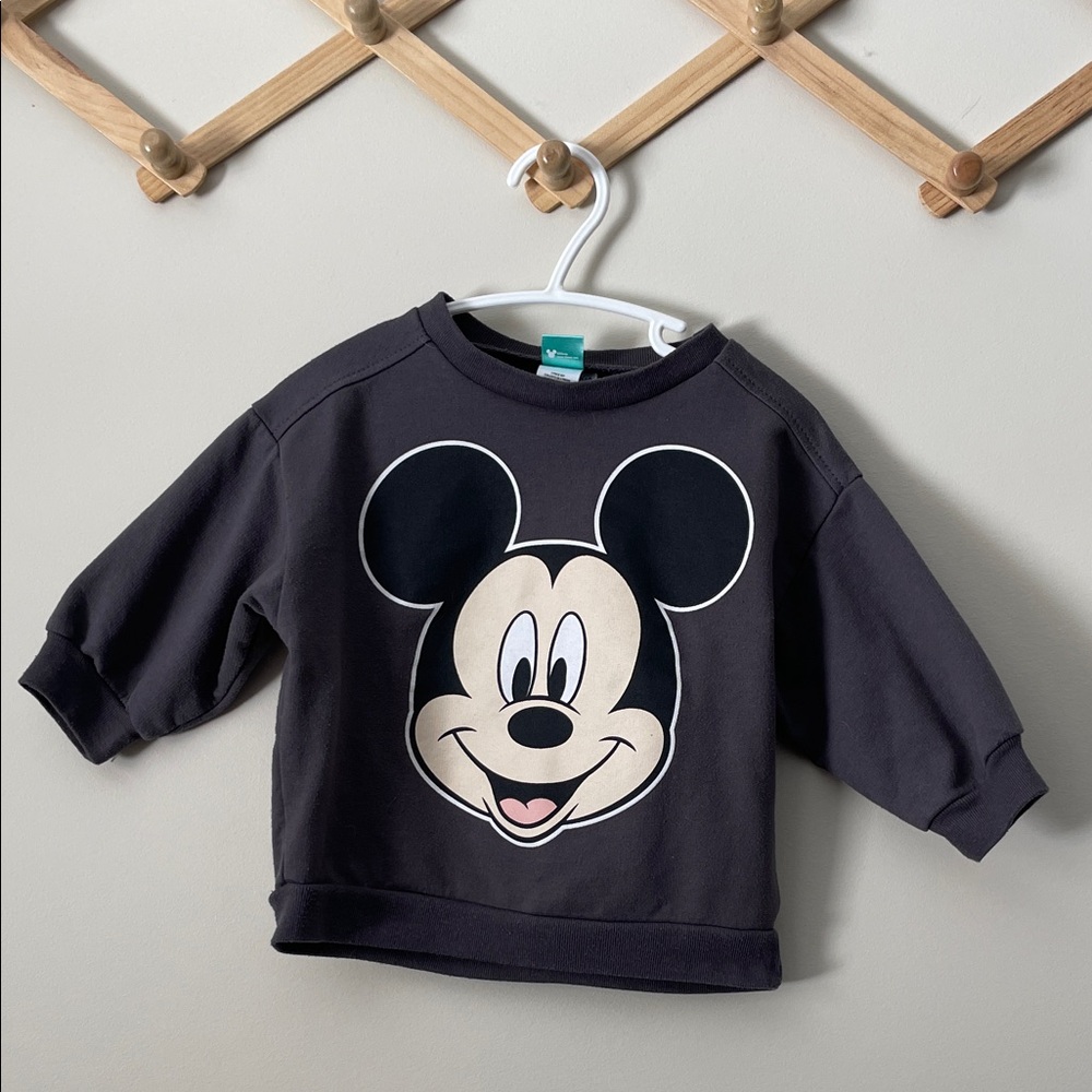 Disney Black Mickey Mouse Crewneck Sweatshirt for Kids